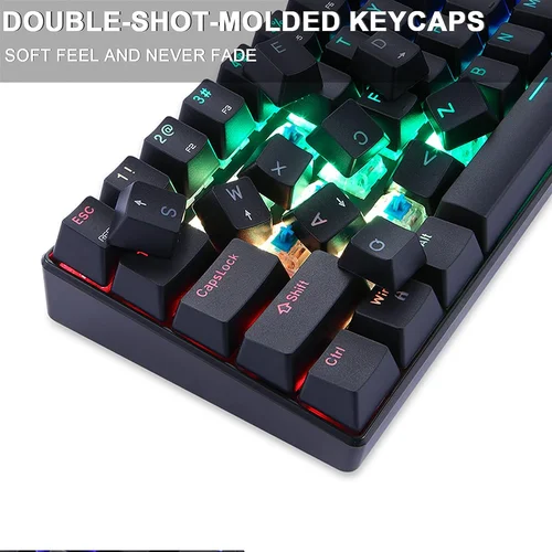 Motospeed CK67 Wired Mechanical Keyboard, Black - 4