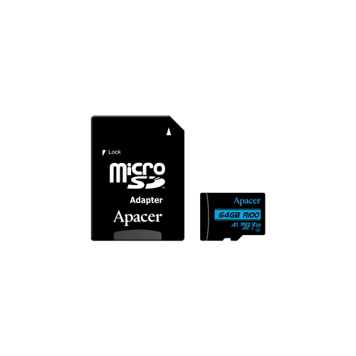 Apacer 64GB R100 UHS-I U3 V30 100MB/s Micro SD Memory Card /AP64GMCSX10U7-RAGC/ - 2