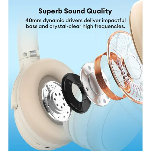 Edifier WH700NB Active Noise Cancelling Bluetooth Headphones, Ivory / Чихэвч / - 3