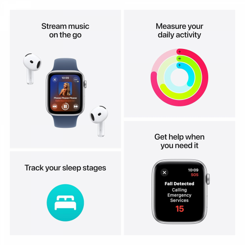 Apple Watch SE (2nd Gen) GPS, 40mm Starlight Aluminium Case with Starlight Sport Band (S/M) /MXEF3/ - 3