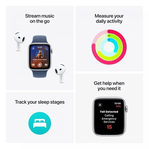 Apple Watch SE (2nd Gen) GPS, 40mm Starlight Aluminium Case with Starlight Sport Band (S/M) /MXEF3/ - 3
