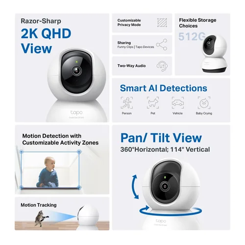 Tapo C220 Pan/Tilt AI Home Security Wi-Fi Camera / Гэрийн камер / - 2