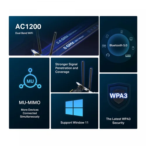 Mercusys MA30E AC1200 Wi-Fi Bluetooth PCIe Adapter - 2