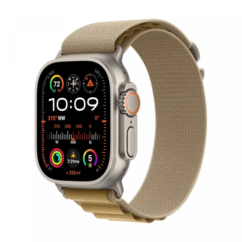 Apple Watch Ultra 2 GPS + Cellular, 49mm Natural Titanium Case with Tan Alpine Band (M) /MX4F3/ - 1