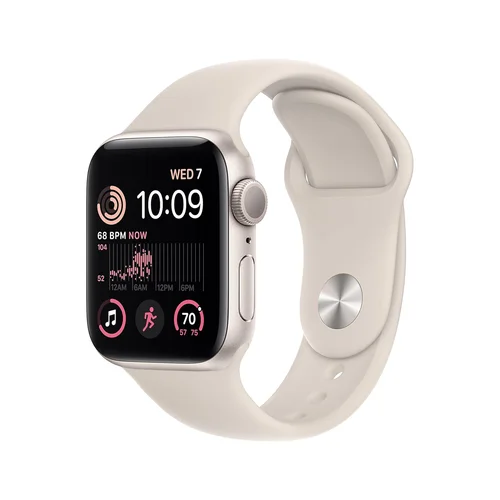 Apple Watch SE (2nd gen) GPS 40mm Starlight Aluminum Case with Starlight Sport Band (M/L) /MR9V3/ - 1