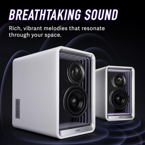 Edifier QR65 Active Monitor Speakers with 65W GaN Fast Charger, White / Чанга яригч / - 2