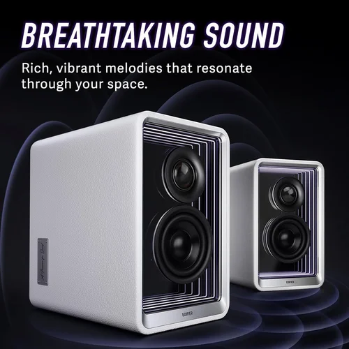 Edifier QR65 Active Monitor Speakers with 65W GaN Fast Charger, White / Чанга яригч / - 2