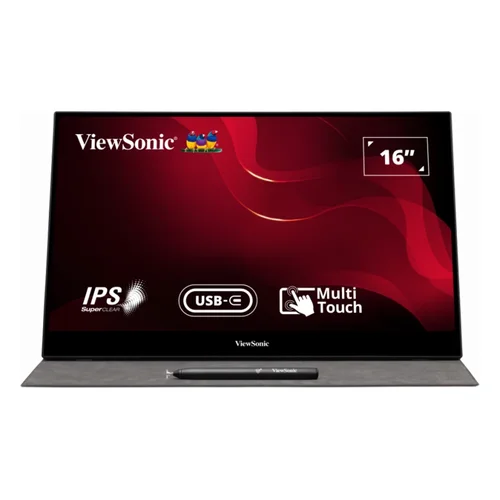 ViewSonic TD1655 15.6-inch Portable Touch Monitor with USB-C and Mini HDMI - 1