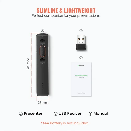 UGREEN Wireless Laser Pointer Presenter (60327) - 3