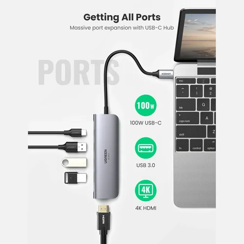 UGREEN 5-in-1 Multi Function USB-C HUB (50209) - 2