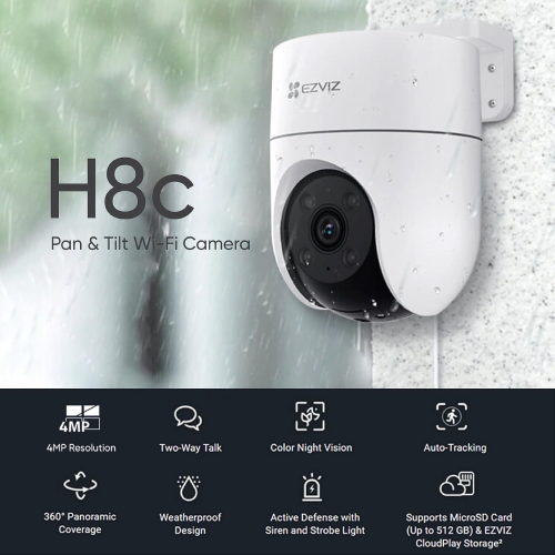 EZVIZ CS-H8c Pro 4K Pan & Tilt Wi-Fi Camera (R200-8H8WKFL) - 3