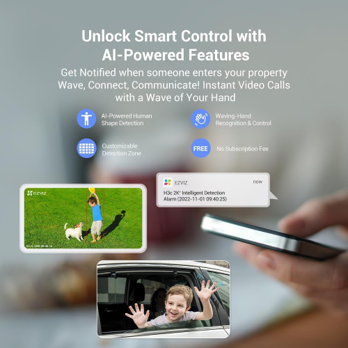 EZVIZ H3c Color 2K⁺ 4MP Wi-Fi Smart Home Camera - 3