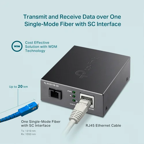 TP-Link FC311B-20 Gigabit WDM Media Converter - 4