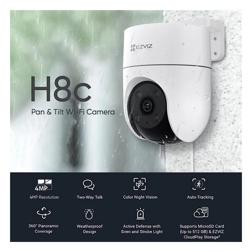 EZVIZ CS-H8c Color Night Vision 2K Pan & Tilt Wi-Fi Camera - 3