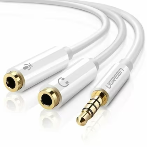 UGREEN Gold Plated 3.5mm Male to Dual 3.5mm Female Headset Splitter white (10789)