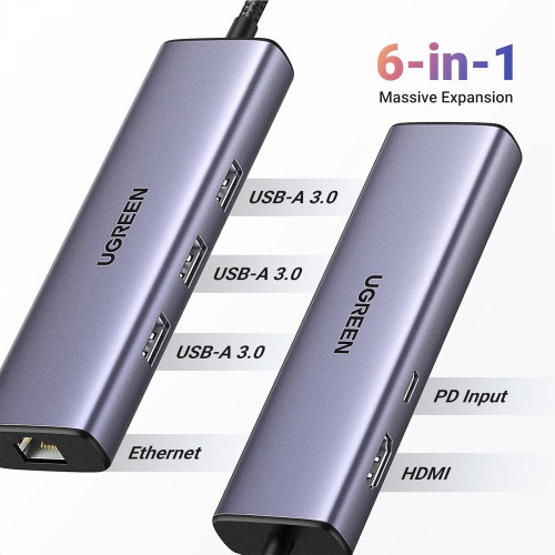 UGREEN 6-in-1 Multi Function USB-C HUB (45000) - 2