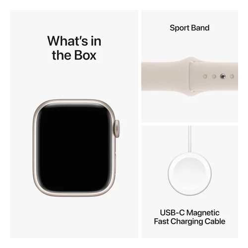 Apple Watch Series 9 GPS 41mm Starlight Aluminium Case with Starlight Sport Band (M/L) /MR8U3/ - 5