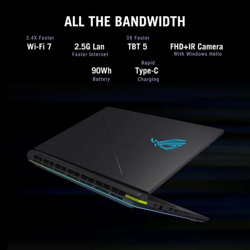 ASUS ROG Strix G16 G615LM-S5080M Intel Core U9-275HX, DDR5 16GB DDR5 RAM, 1TB M.2 NVMe PCIe 4.0 SSD, NV RTX5060 8Gb, 16-inch 240Hz ROG Nebula QHD Display, Win11 Home, Volt Green - 7