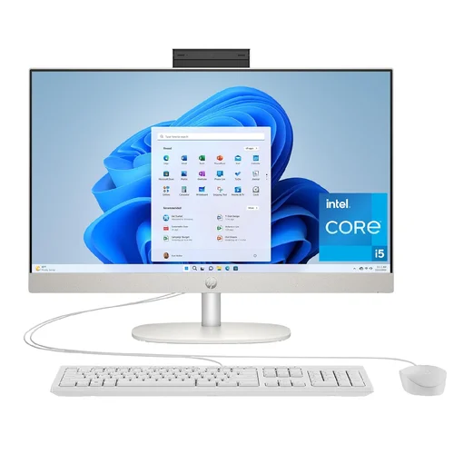 HP Star AIO TPC-Q091 PC Core I5-1334U 5.0 GHz, DDR4 16GB RAM, 512GB PCIe NVMe M.2 SSD, Intel Iris Xe Graphics, FHD 23.8-inch, Touch, K&M, Shell White - 1