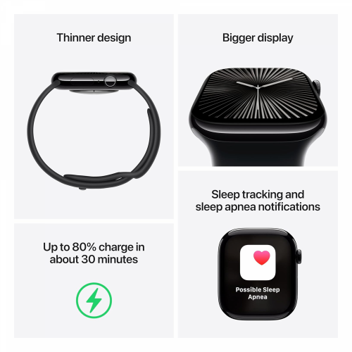 Apple Watch Series 10 GPS 46mm Rose Gold Aluminium Case with Light Blush Sport Band (S/M) /MWWT3/ - 3