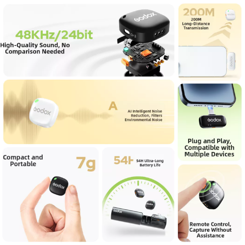 Godox C01 Kit 2, 2-Person Wireless Microphone System Black / Микрофон / - 5