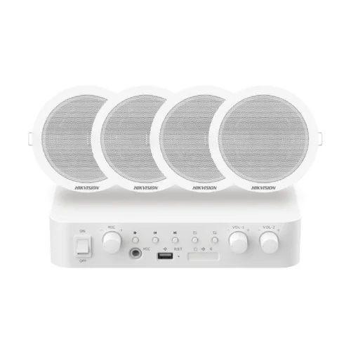 Hikvision Analog Audio Kit with 60W Analog Amplifier and 4* 6W Ceiling Speakers DS-QAE0KA60206-4 / Зарлан Мэдээлэх / - 2