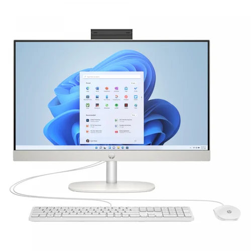 HP 24-cr0090d AIO PC Intel core i7-1355U, DDR4 3200 MHz 8GB RAM, 512GB PCIe NVMe M.2 SSD, 23.8-inch FHD Touch, Win11 Home, K&M, Shell White - 1