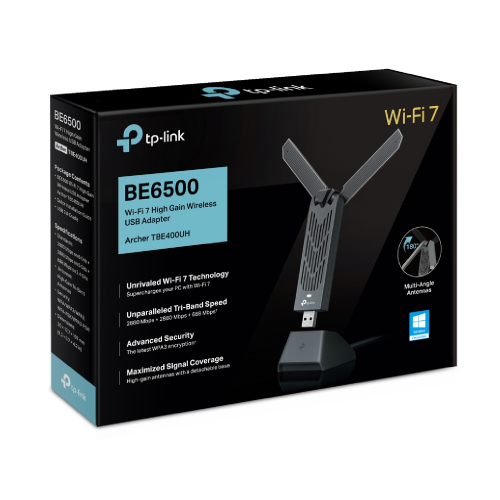 TP-Link Archer TBE400UH BE6500 High Gain Tri-Band Wi-Fi 7 USB Adapter - 5