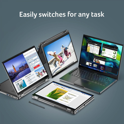 Acer Aspire Spin 14 ASP14-52MTN-56M3, Intel Core Ultra 5-125U, DDR5 8GB RAM, 512GB PCIe NVMe Gen4 M.2 SSD, 14-inch WUXGA Touch/Stylus, Win11 Home, Steel Grey - 13