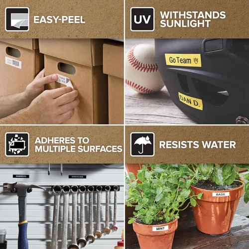 Dymo Standard D1 Labels (Black Print, White Tape - 12mm x 7m)  - 3