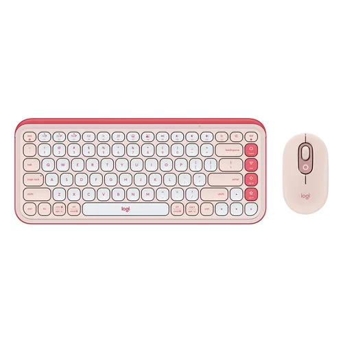Logitech POP ICON Wireless Keyboard & Mouse Combo, Rose - 1